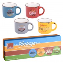 Coffret 8 tasses café vintage