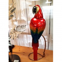 Oiseau Perroquet ARA en métal peint main