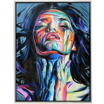 Tableau Visage Femme street art 60X80cm