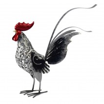 Coq en métal (fait et peint main)