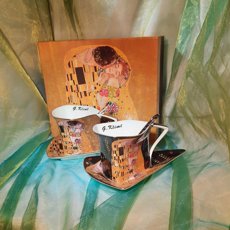 Coffret duo tasses avec anse collection Gustave klimt