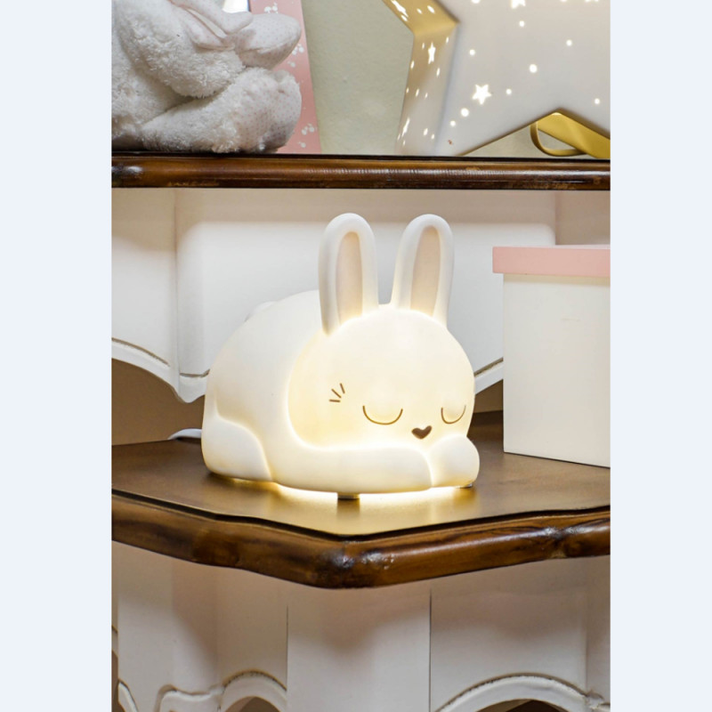 Lampe veilleuse lapin - Porcelaine des Pins