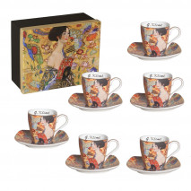 Coffret 6 tasses à café G.Klimt Dame à l'éventail