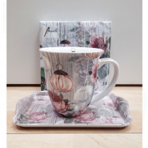 Ensemble mug roses roses de Noël