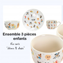 Assiette, tasse et bol enfant chiens et chats