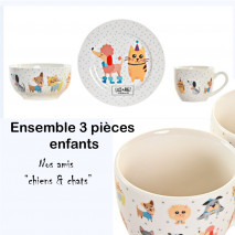 Assiette, tasse et bol enfant chiens et chats