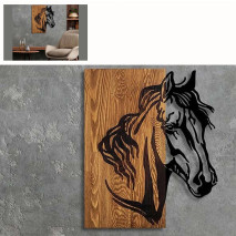 Décoration murale bois et métal cheval (expédition offerte)