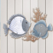 décoration murale poissons métal