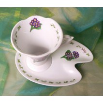 Tasse et sous tasse forme tulipe