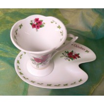 Tasse et sous tasse forme tulipe